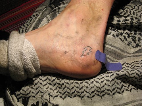 Energy Symbol Tattoo On Ankle