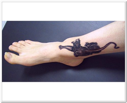 Black Panther Ankle Tattoo