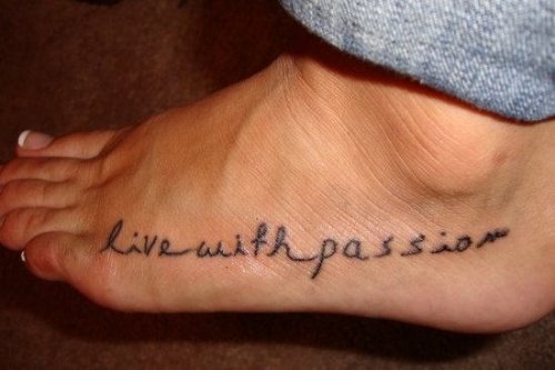 Live With Passion Ankle Tattoo