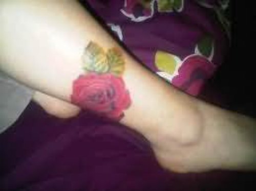 Rose Popular Tattoo On Ankle