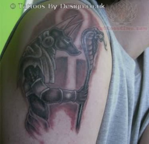 Anubis With Snake Tattoo