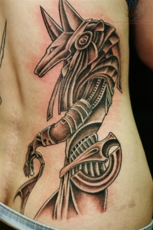 Anubis Tattoo On Right Side