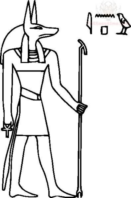 Egyptian Anubis Outline Tattoo Design