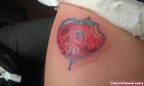 Red Rotten Apple Tattoo