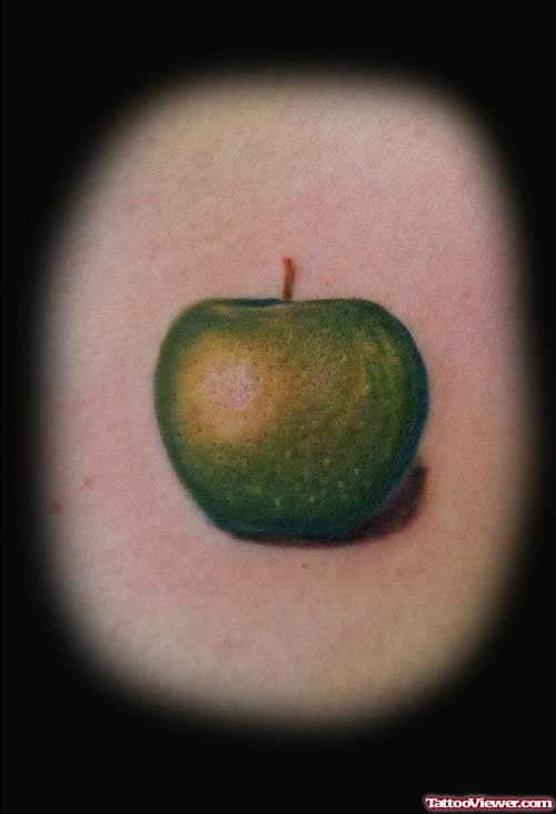 Green Ink Apple Tattoo Design