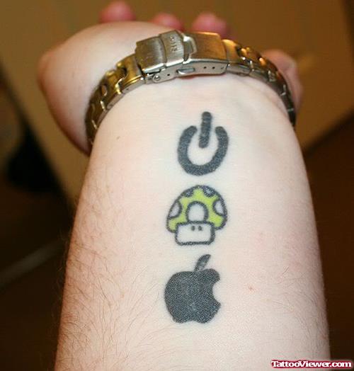 Awesome Apple Tattoo on Left Forearm