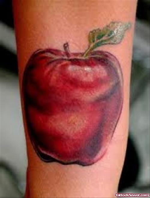 Red Apple Tattoo On Arm