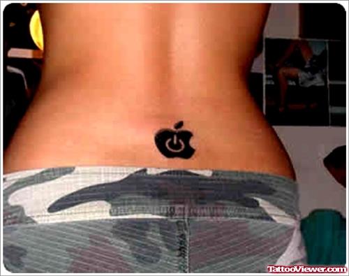 Lowerback Apple Logo Tattoo
