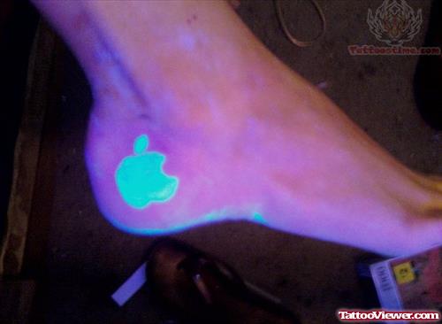 Shining Apple Tattoo On Ankle