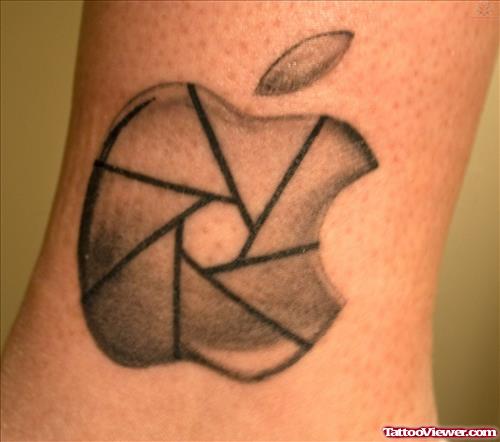 Camera Shutter Apple Logo Tattoo