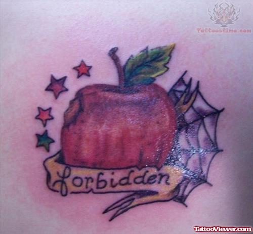 Forbidden Apple And Stars Tattoo