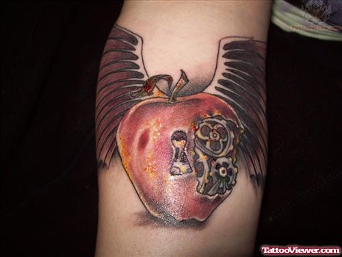 Winged Apple Tattoo