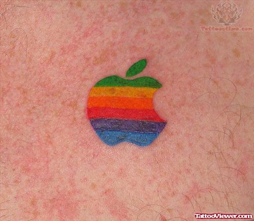 Dark Color Apple Logo Tattoo