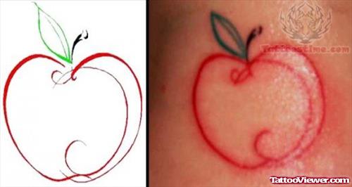 Simple Apple Tattoo Drawing
