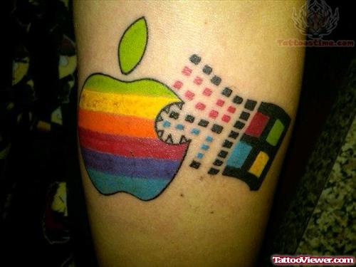 Windows Colorful Apple Tattoo