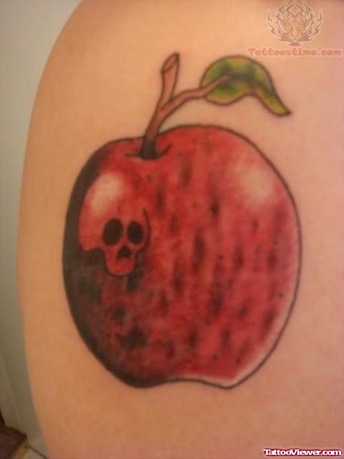 Skull In Apple Tattoo