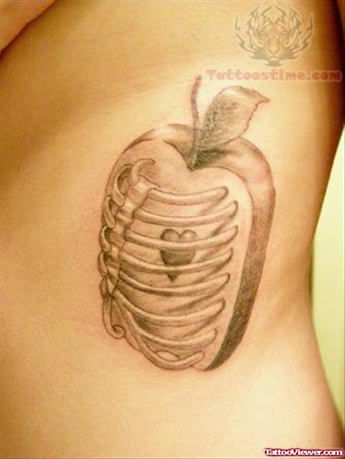 Apple Tattoo on Rib