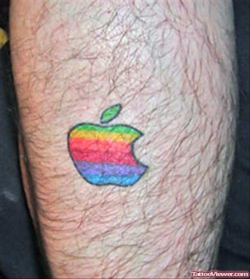 Colorful Apple Logo Tattoo