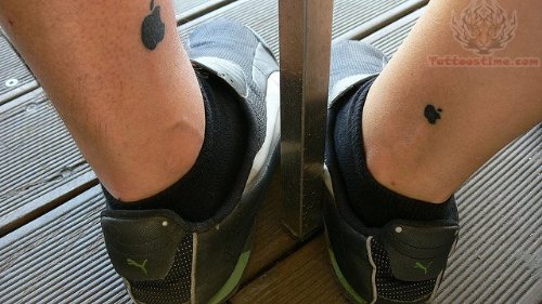 Apple Tattoos On Legs