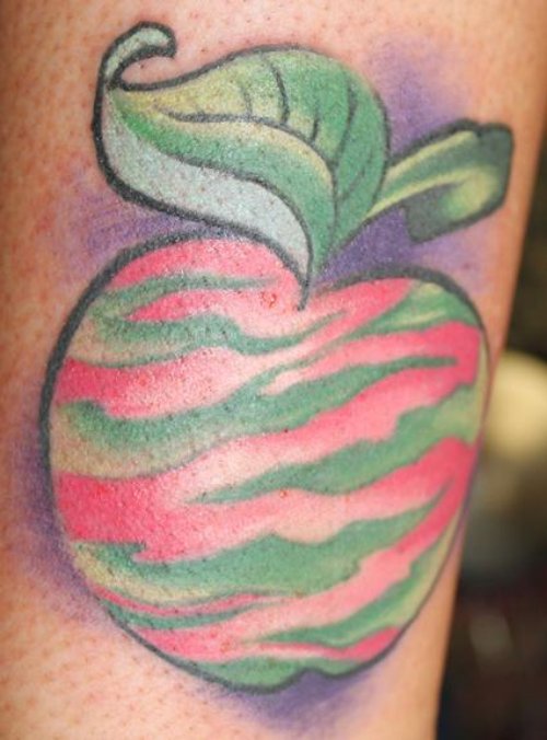 Green and Red Apple Tattoo