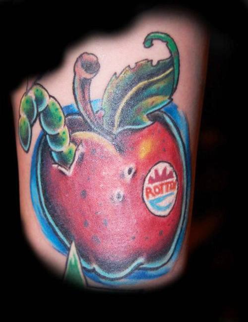 Bad Red Apple Tattoo Design