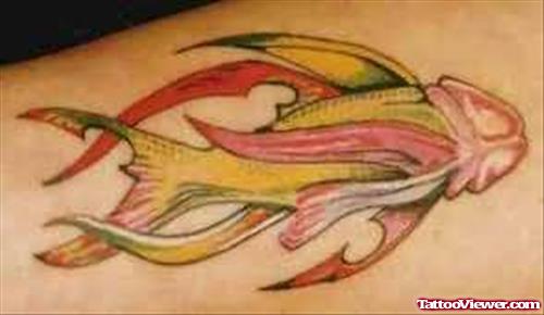 Color Aqua Fish Tattoo
