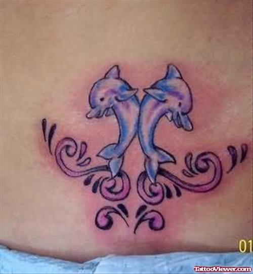 Dolphin Tattoo On Waist