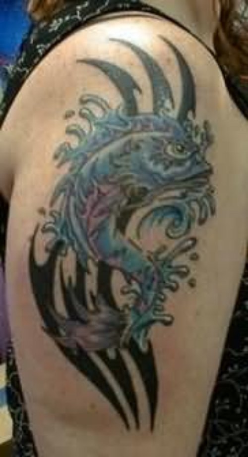 Dragon Aqua Tattoo Design On Bicep