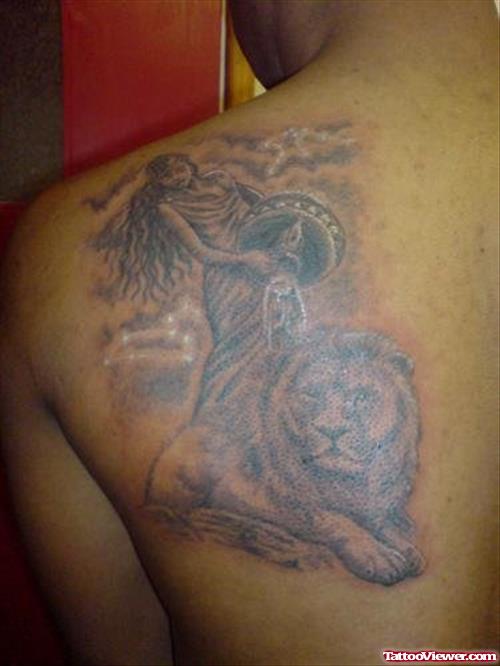 Grey Ink Leo And Aquarius Tattoos