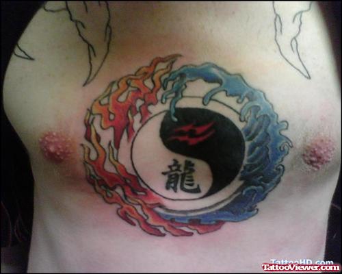 Horoscope Aquarius And Yin Yang Tattoo