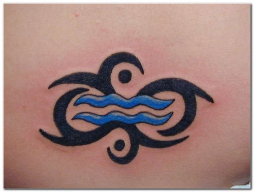 Tribal Aquarius Zodiac Tattoo