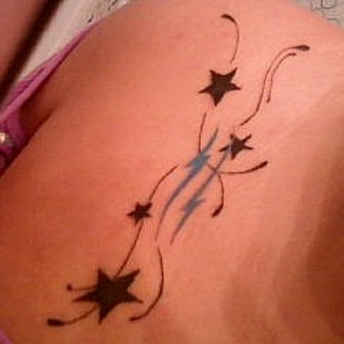 Black Stars And Aquarius Tattoo