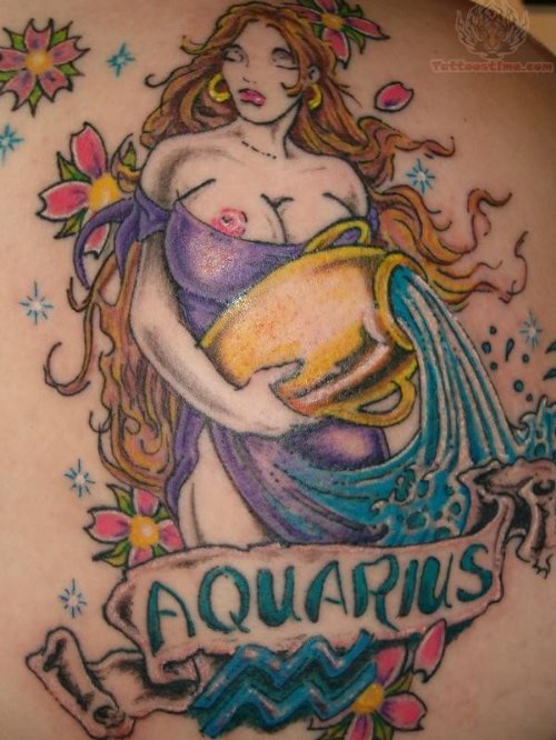 Female Aquarius Tattoo Design