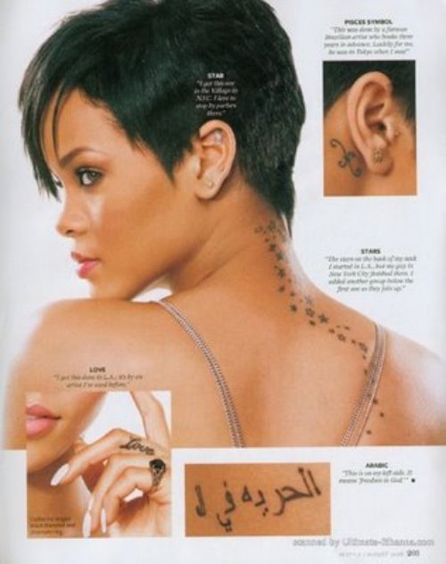 Rihanna Arabic Tattoo Picture