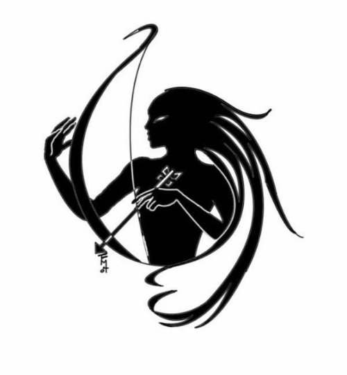 Awesome Black Ink Archer Tattoo Design