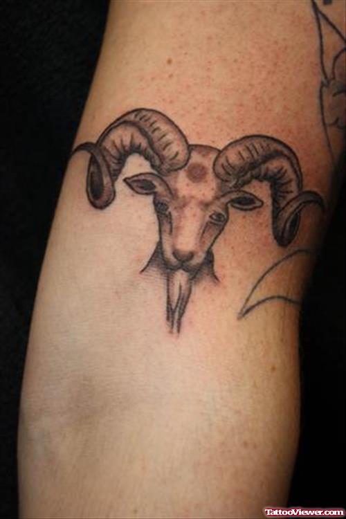 Beautiful Zodiac Aries Tattoo On Sleeve