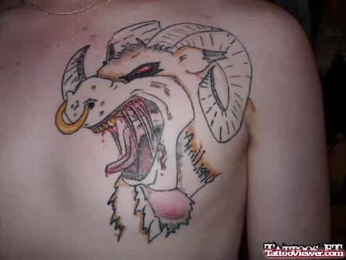 Man Chest Aries Tattoo