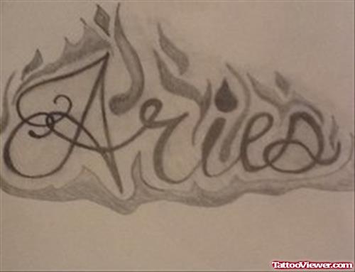 Flaming Aries Tattoo Design