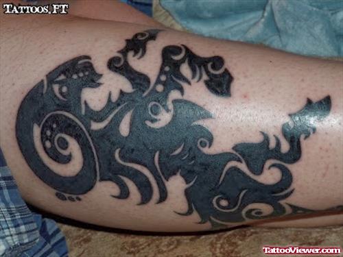 Black Tribal Aries Tattoo