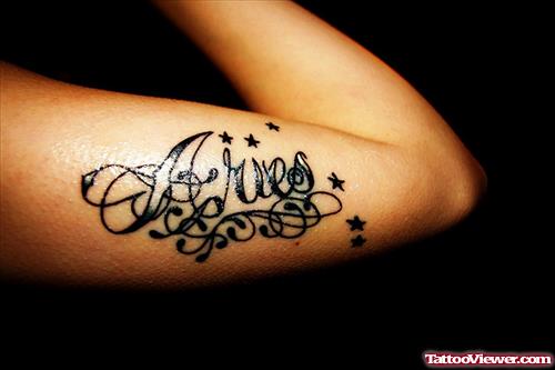 Aries Tattoo On Half Sleeve