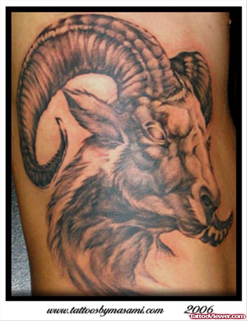 Aries Soat Head Zodiac Tattoo