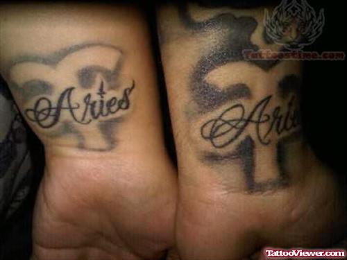 Aries Tattoo On Wrists