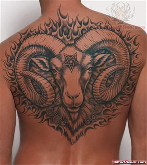 Aries Tattoo On Full Back