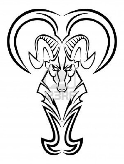 Tribal Zodiac Aries Tattoo Design For Men