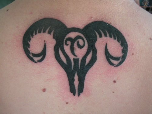 Aries Upper Back Tattoo