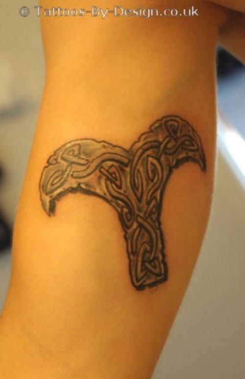 Celtic Aries Zodiac Tattoo On Leg