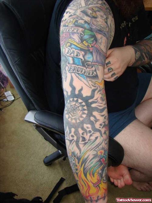 Trisbal Sun Tattoo On Arm