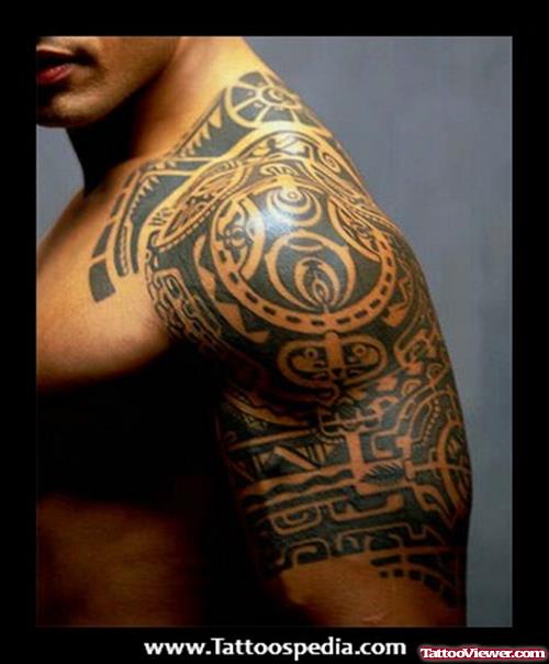 Maori Tattoo On Left Arm