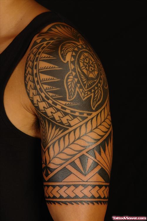 Polynesian Left Arm Tattoo