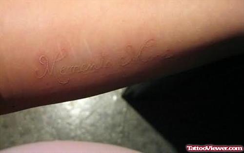 Beautiful White Ink Tattoo On Arm